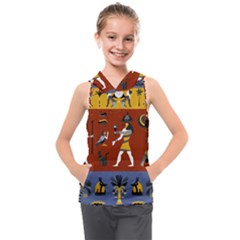 Ancient-egyptian-religion-seamless-pattern Kids  Sleeveless Hoodie