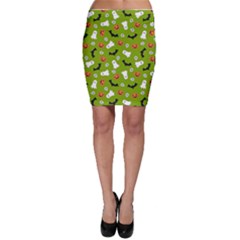 Pattern Seamless Halloween Fall Bodycon Skirt by Wegoenart