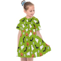 Pattern Seamless Halloween Fall Kids  Sailor Dress by Wegoenart