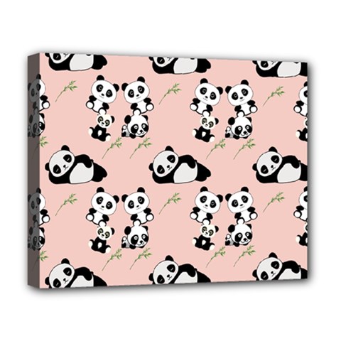 Pandas Pattern Panda Bear Deluxe Canvas 20  X 16  (stretched) by Wegoenart