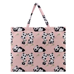 Pandas Pattern Panda Bear Zipper Large Tote Bag by Wegoenart