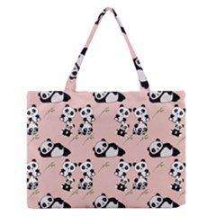 Pandas Pattern Panda Bear Zipper Medium Tote Bag by Wegoenart