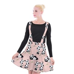 Pandas Pattern Panda Bear Suspender Skater Skirt by Wegoenart