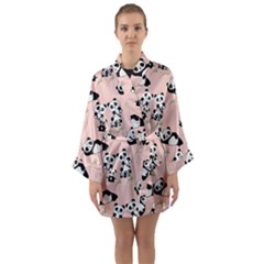 Pandas Pattern Panda Bear Long Sleeve Satin Kimono by Wegoenart