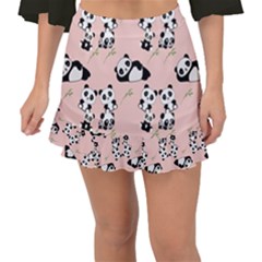 Pandas Pattern Panda Bear Fishtail Mini Chiffon Skirt by Wegoenart