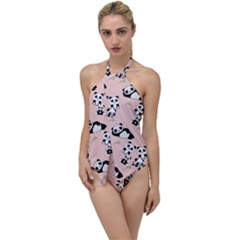 Pandas Pattern Panda Bear Go With The Flow One Piece Swimsuit by Wegoenart