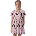 Pandas Pattern Panda Bear Kids  Asymmetric Collar Dress View1