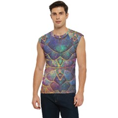 Dragon Fractal Pattern Texture Men s Raglan Cap Sleeve Tee by Wegoenart