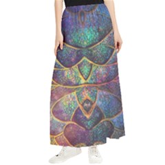 Dragon Fractal Pattern Texture Maxi Chiffon Skirt