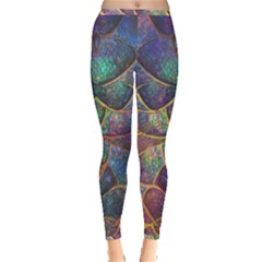 Dragon Fractal Pattern Texture Inside Out Leggings by Wegoenart