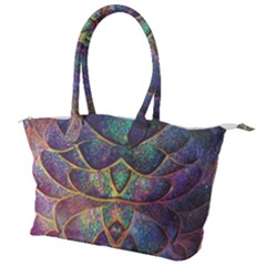 Dragon Fractal Pattern Texture Canvas Shoulder Bag by Wegoenart