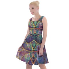 Dragon Fractal Pattern Texture Knee Length Skater Dress by Wegoenart