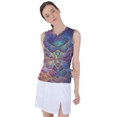 Dragon Fractal Pattern Texture Women s Sleeveless Sports Top by Wegoenart