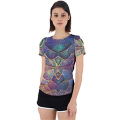 Dragon Fractal Pattern Texture Back Cut Out Sport Tee by Wegoenart