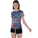 Dragon Fractal Pattern Texture Back Circle Cutout Sports Tee View1