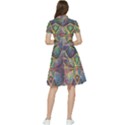 Dragon Fractal Pattern Texture Short Sleeve Waist Detail Dress View2