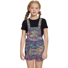 Dragon Fractal Pattern Texture Kids  Short Overalls by Wegoenart