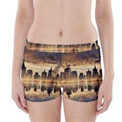 Manhattan Skyline Sunset Nyc Boyleg Bikini Wrap Bottoms by Wegoenart