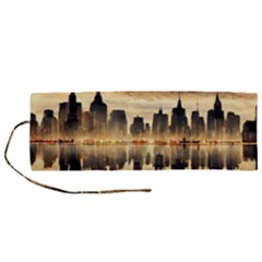 Manhattan Skyline Sunset Nyc Roll Up Canvas Pencil Holder (m) by Wegoenart