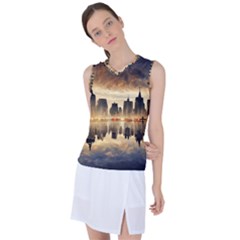 Manhattan Skyline Sunset Nyc Women s Sleeveless Sports Top by Wegoenart