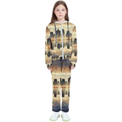 Manhattan Skyline Sunset Nyc Kids  Tracksuit by Wegoenart