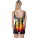 New York City Sunset Dusk Twilight One Piece Boyleg Swimsuit View2