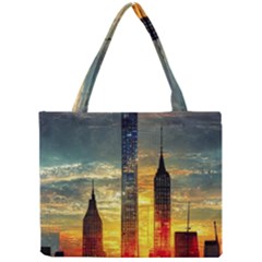 New York City Sunset Dusk Twilight Mini Tote Bag by Wegoenart