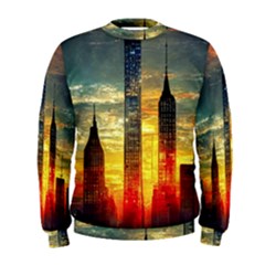 New York City Sunset Dusk Twilight Men s Sweatshirt by Wegoenart