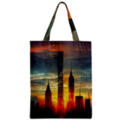 New York City Sunset Dusk Twilight Zipper Classic Tote Bag by Wegoenart