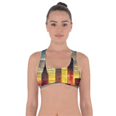 New York City Sunset Dusk Twilight Got No Strings Sports Bra by Wegoenart