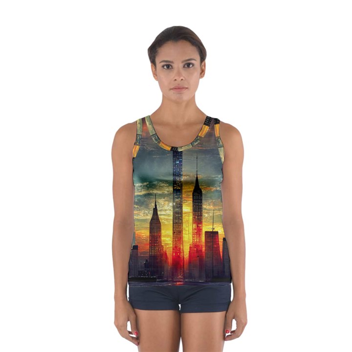 New York City Sunset Dusk Twilight Sport Tank Top 