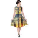 New York City Sunset Dusk Twilight V-Neck Midi Sleeveless Dress  View2