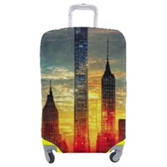 New York City Sunset Dusk Twilight Luggage Cover (medium) by Wegoenart