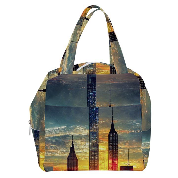 New York City Sunset Dusk Twilight Boxy Hand Bag