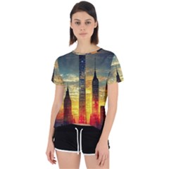 New York City Sunset Dusk Twilight Open Back Sport Tee by Wegoenart