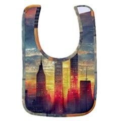 New York City Sunset Dusk Twilight Baby Bib by Wegoenart