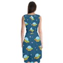 Seamless Pattern Ufo With Star Space Galaxy Background Sleeveless Chiffon Dress   View2