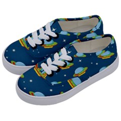 Seamless Pattern Ufo With Star Space Galaxy Background Kids  Classic Low Top Sneakers by Wegoenart