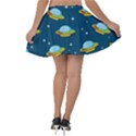 Seamless Pattern Ufo With Star Space Galaxy Background Velvet Skater Skirt View2