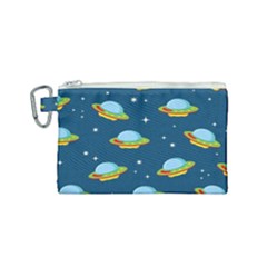 Seamless Pattern Ufo With Star Space Galaxy Background Canvas Cosmetic Bag (small) by Wegoenart