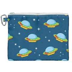 Seamless Pattern Ufo With Star Space Galaxy Background Canvas Cosmetic Bag (xxl) by Wegoenart