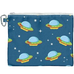 Seamless Pattern Ufo With Star Space Galaxy Background Canvas Cosmetic Bag (xxxl) by Wegoenart