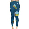 Seamless Pattern Ufo With Star Space Galaxy Background Inside Out Leggings View1