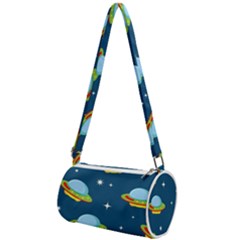 Seamless Pattern Ufo With Star Space Galaxy Background Mini Cylinder Bag by Wegoenart