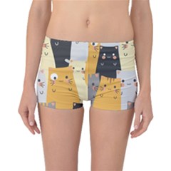 Seamless Pattern Cute Cat Cartoons Boyleg Bikini Bottoms by Wegoenart