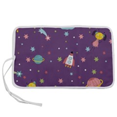 Space Travels Seamless Pattern Vector Cartoon Pen Storage Case (l) by Wegoenart