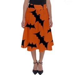 Halloween Card With Bats Flying Pattern Perfect Length Midi Skirt by Wegoenart