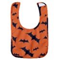 Halloween Card With Bats Flying Pattern Baby Bib View1