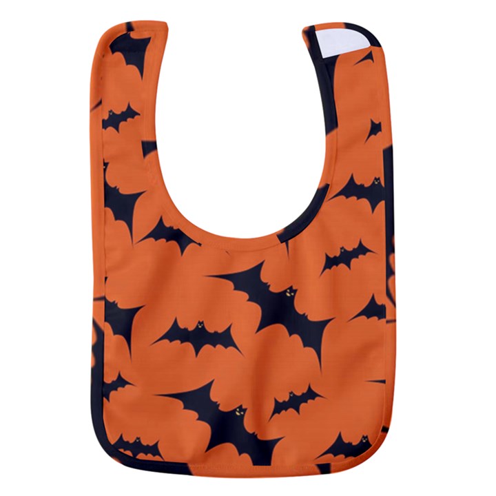 Halloween Card With Bats Flying Pattern Baby Bib