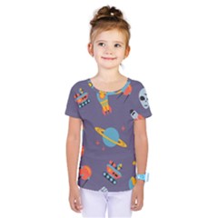 Space Seamless Pattern Kids  One Piece Tee